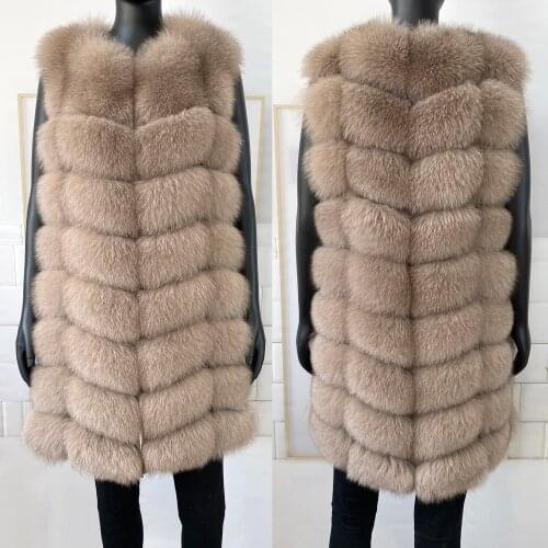 Real Fur Coat Women Winter High quality Fashion Natural Fur Vest Classic Luxury Real Fox Fur Long Jacket Support Wholesale Hot