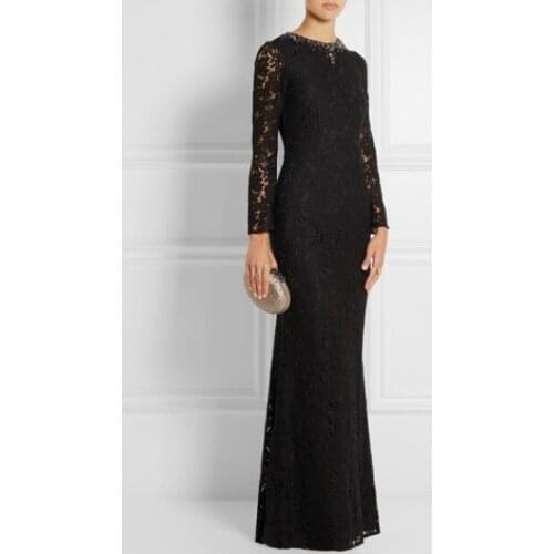 Free shipping formal robe de soiree plus size fashion long sleeve party gown lace evening elegant Mother of the Bride Dresses