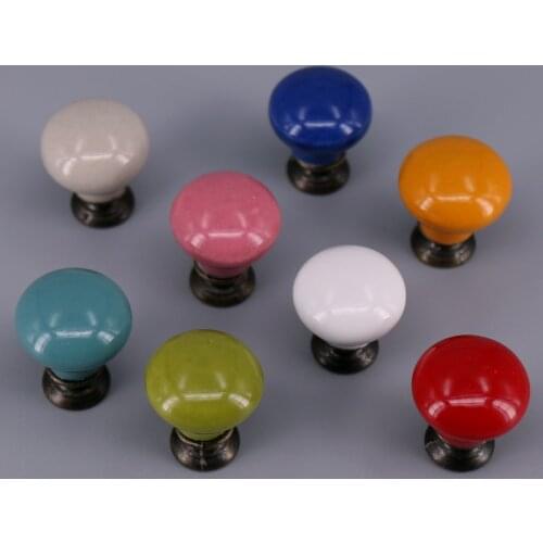 1PC Mini Ceramic Knob Cabinet Cupboard Door Drawer Locker Furniture Pull Handles Small wooden cases knobs