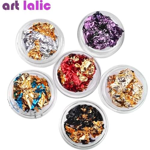 12 Pots Nail Art Double Side Glitter Aluminum Foil 3D Flake Sticker UV Gel Polish Paillette Full Cover Laser DIY Manicure Tools
