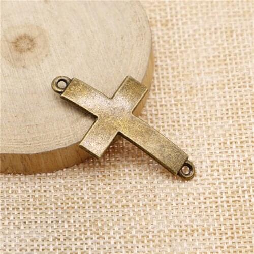 Free shipping 19pcs 42x23mm antique bronze cross charms diy retro jewelry fit Earring keychain hair card pendant accessories