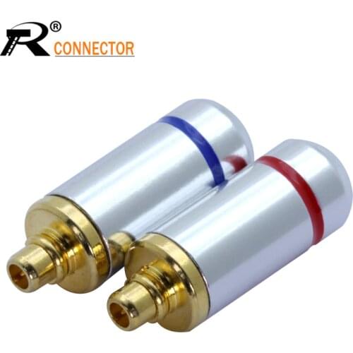 2pcs Audio Jack MMCX Black/Silver Earphone Pin Plug For Shure ED5 SE535 Gold Plated Connector