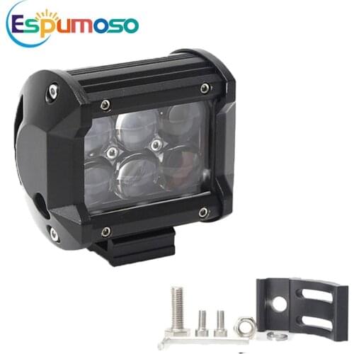 4" Inch 18W LED Work Light Bar 4D Driving Fog Lamp Bar Flush Mount Offroad for Motorcycle 4X4 Jeep ATV UTV Truck Boats 12V 24V