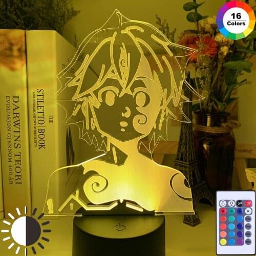 Acrylic Night Light Lamp Manga The Seven Deadly Sins Gadget for Home Room Decorative Light Meliodas Figure Kids Table Lamp Gift