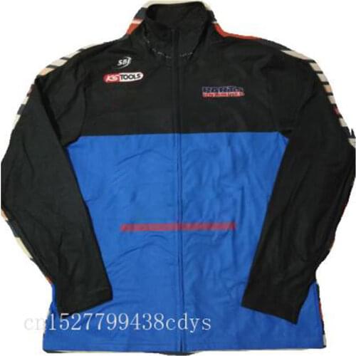 Black with blue Motorcycle Motocross racing Team Jakcets Soft Feel clothes Zipper Closure Keep warming Spring autumn