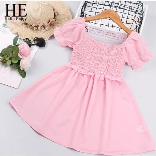 HE Hello Enjoy Kids Dresses for Girls Summer Childrens Party Costumes Princess Birthday Belle Red Dresses Ball Gown 2-6 Clothes