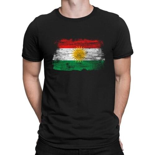 Kurdistan Nation Kurd Kurdish flag T shirt Creative Round Collar Solid Color Graphic Tee shirt For Men Tee Tops Casual Pictures