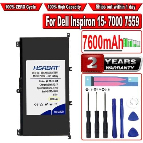 HSABAT 7600mAh 357F9 Battery For Dell Inspiron 15- 7000 7559 7557 7566 7567 5576 INS15PD-1548B INS15PD-1748B INS15PD-1848B