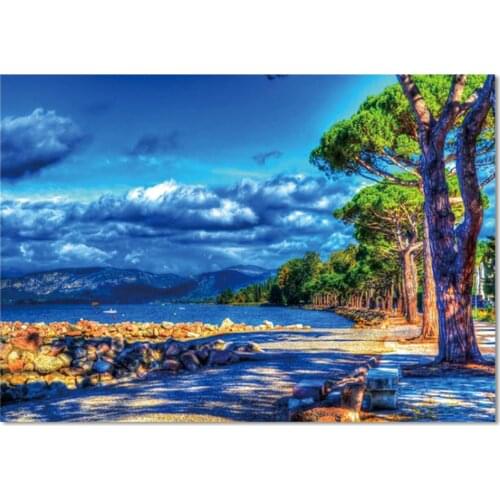 Blue Sea And Sky HD Print Painting Modular Pictures # Frame Wall Art Poster Modern Home Decoration Canvas