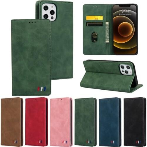 Retro Wallet Leather Case For iPhone 6 7S Plus 11 12 Pro Max Magnetic Flip Shell For Iphone X XS XR Max Cards Stand Phone Cover