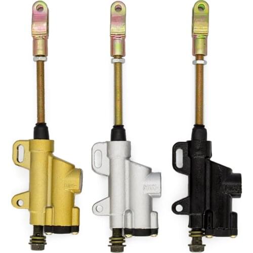 M10 Rear Foot Hydraulic Brake Master Cylinder Pump Screw Thread Off-road Motorcycle Dirt Pit Bike ATV Quad Bike Gold BlackSilver