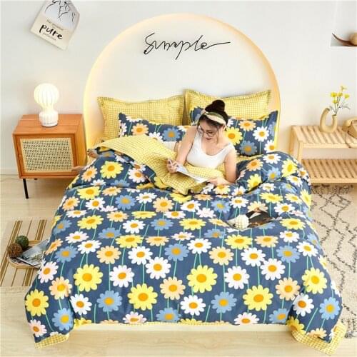 Small fresh ins wind plant cashmere thick aloe vera cotton skin-friendly four-piece set