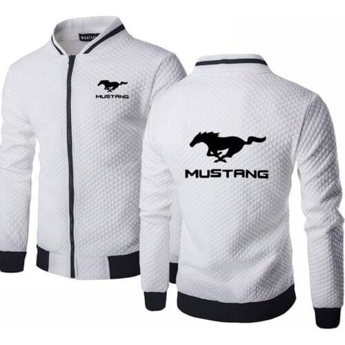 NEW Men Anime for Mustang Car Logo Print Casual HipHop Harajuku Gradient High Quality Cotton Mens baseball jacket Sweatshirt