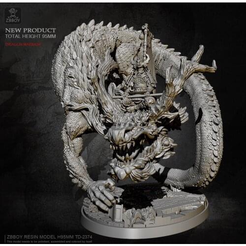 95MM Resin model kits Samurai Dragon self-assembed TD-2374