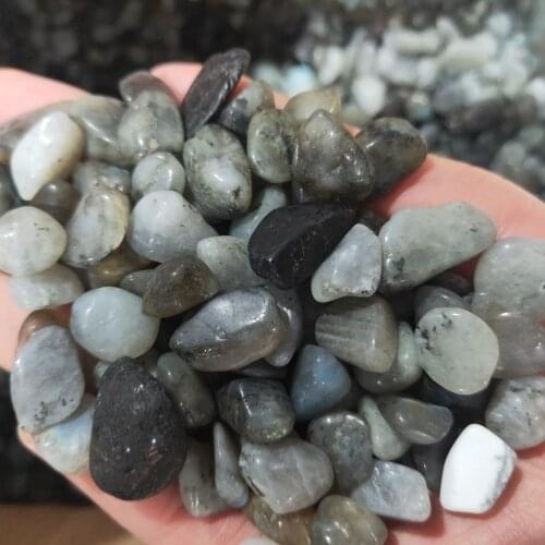 Natural Labrador stone quartz gravel crystal aquarium flowerpot garden healing decoration