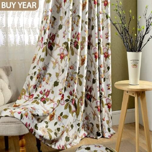 New Curtains for Living Dining Room Bedroom High-precision Rural Style Printed Curtains Tulle Finished Product Customization