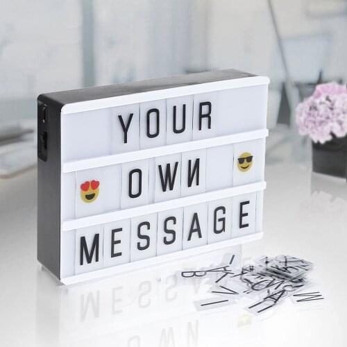 New LED Combination Night Light Table Desk Lamp A4 A5 A6 DC 5V DIY Letters Symbol Cards Decor USB/Battery Powered Message Board