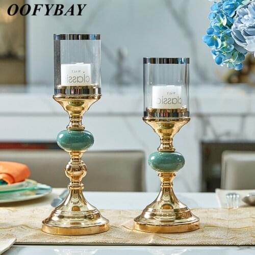OOFYBAY Decorative Crystal Candlesticks