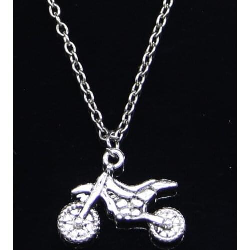 20pcs New Fashion Necklace 17x23mm motorcycle motorcross Pendants Short Long Women Men Colar Gift Jewelry Choker