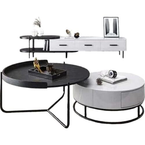 Packaged tea table light luxury coffee table TV cabinet rock slab furniture room layout