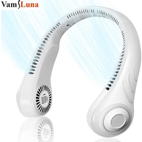 Portable Leafless Halter Fan Neck Fan,360 Degree Lazy Neckband Fan 78 Surround Air Outlets USB 4000Mah Rechargeable