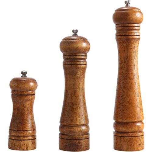 Portable Manual Hand Grinding Pepper Salt Mills Grinder Durable Kitchen Seasoning Tools Adjustable Grain Size Abrader