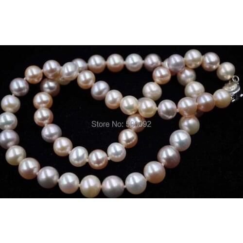Stunning 7-8mm natural mix freshwater pearl necklace