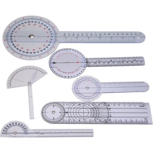PPYY NEW -6Pcs Medical Spinal Ruler Spinal Finger Goniometer Protractors Multi-Ruler Angle 180/360 Degree Measuring Tool
