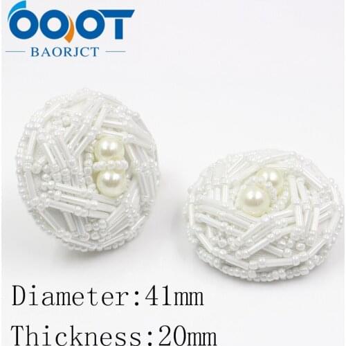 OOOT BAORJCT 1711231,1 pcs/Lot,41 mm High quality classic fashion imitation pearl buttons, clothing accessories, DIY handmade