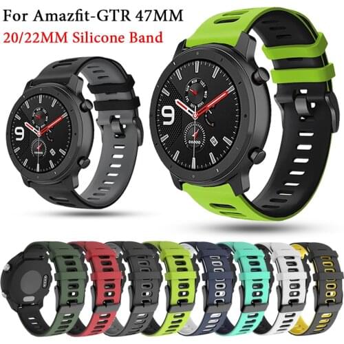 20 22mm soft Silicone strap For Amazfit GTR 47mm 42mm Smart Watch Bracelet Wrist Replacement Strap For Huawei Watch GT 2/2E/2Pro