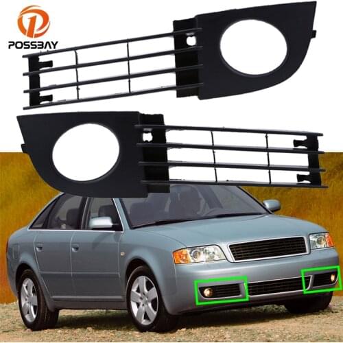 Car Fog Lights Bumper Lower Racing Grills Grille Cover for Audi A6 C5 Quattro Sedan 2002-2005 Auto Exterior Parts Accessories