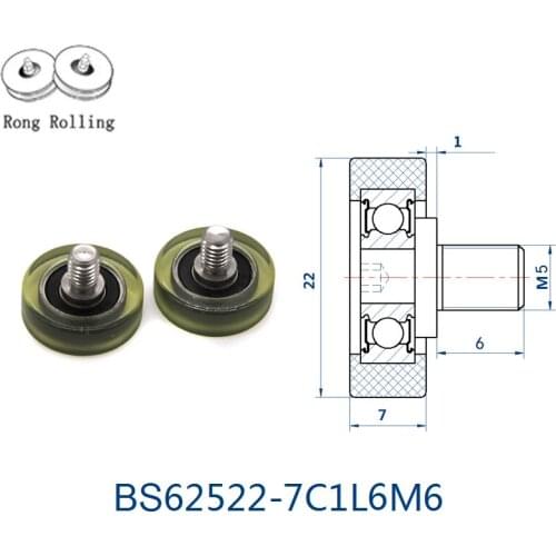 Sliding rollers/pulleys/wheels/runners,Diameter 22mm,thickness 789MM, PU material coated bearing,PU material rollers
