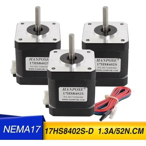 Free shipping 3PCS 42x 48mm 17HS8402S Nema 17 Stepper Motor 1.3A for 3D Printer CNC XYZ Motor