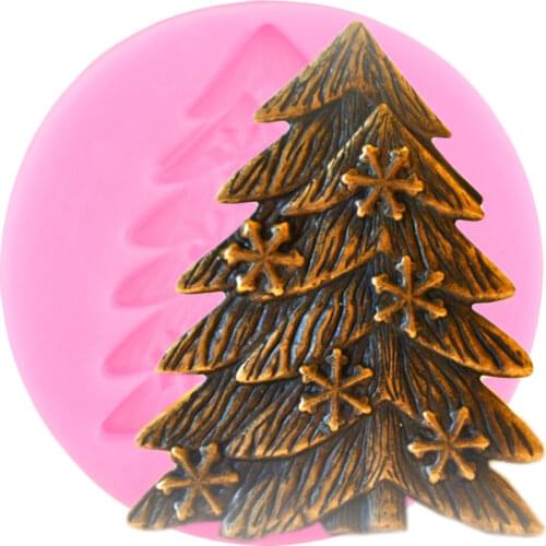 Christmas Tree Snowflake Silicone Molds DIY Fondant Cake Decorating Tools Cookie Baking Candy Polymer Clay Chocolate Moulds