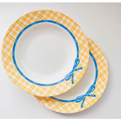 Homemade Mini Fresh Bow Tie Ceramic Plate Vintage Dinner Plate Cute Girl Photo Props Small Crowd Ceramic Dish