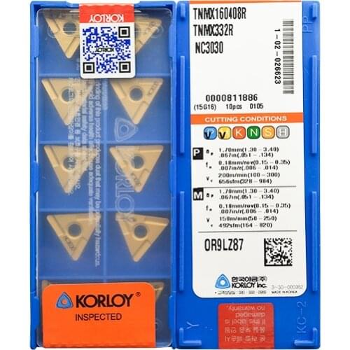 TNMX160408R NC3030 100% KORLOY Original carbide insert with the best quality 10pcs/lot free shipping