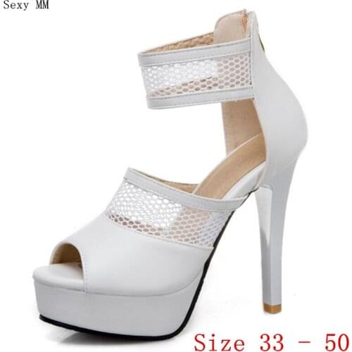 Platform Pumps Women High Heels Gladiator Sandals Woman High Heel Shoes Small Plus Size 33 - 50