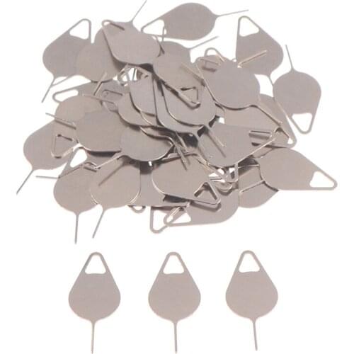 50pcs Universal Sim Card Tray Removal Eject Pin Key Tool Stainless Steel Needle Free shipping