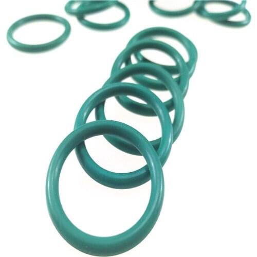 10-100PCS wire diameter 2.4mm outer diameter 6mm-165mm small green FKM O ring fluorine O type sealing ring fluorine O rings