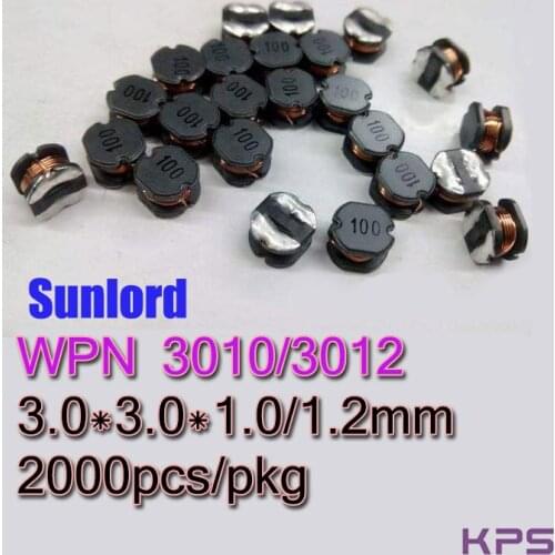 WPN 3010 3012 Wire Wound SMD Power Inductor Phones 3C 5G AI EMI TV VideoAudio Computer Navigation VR AR Servers HDD Blue-ray DVD