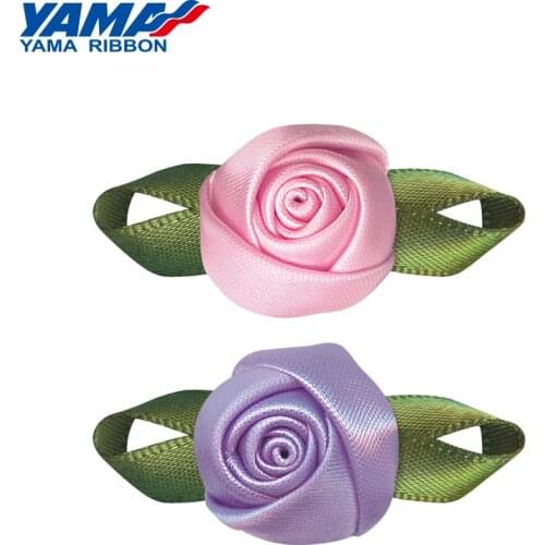 YAMA Foliage Rose Flower Diameter 18mm±3mm Leaf 35mm±3mm 200pcs/bag Satin Ribbon DIY Dress Accessory