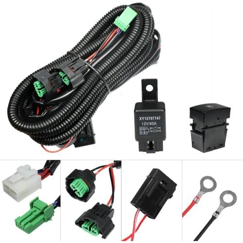 YUNPICAR H11 880 881 H9 Fog Light Lamp Wiring Harness Socket Wire Connector With 40A Relay & ON/OFF Switch Kits Fit for LED Work