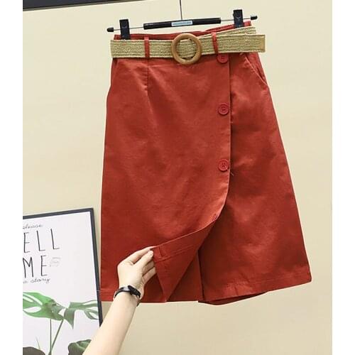Yang Qi womens skirt pants 2021 summer new fashion skirt solid straight pants skirt mid length skirt WOMEN