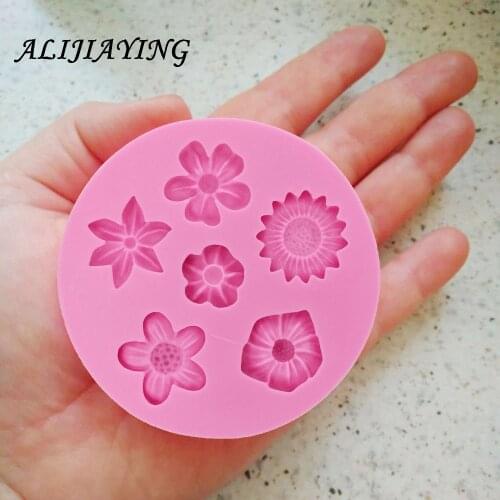 1Pcs Flowers Silicone Mold 3D Fondant Mold Cakes Decorating Tools DIY Gumpaste Kitchen Bakeware Accessories D1003