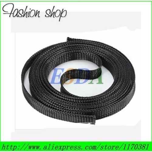 10M/Lot 8mm High Tensile Cut and Abrasion Resistant Expandable Braided Sleeving - Black