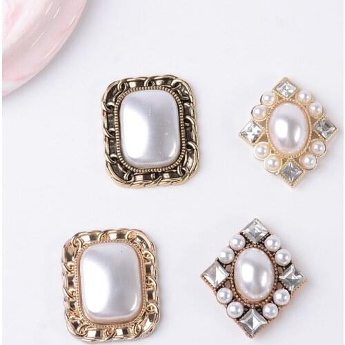 10 Pieces Vintage Metal Pearls Applique Apparel Handmade Sewing Shoes And Clothing Ornaments