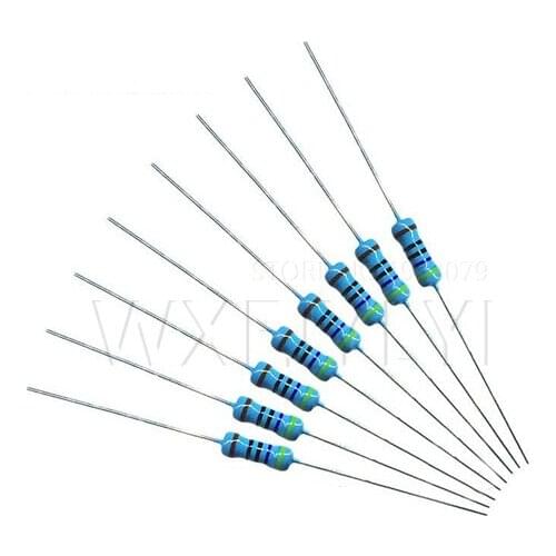 100pcs 1/2W Metal film resistor 1R ~ 2.2M 100R 220R 330R 1K 1.5K 2.2K 3.3K 4.7K 10K 22K 47K 100K 100 220 330 1K5 2K2 3K3 4K7 ohm