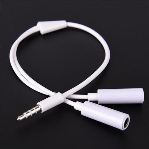 1 Male to 2 Dual Female Audio Cable 3.5mm 2 in 1 Splitter Cable For Earphone Headset Headphone MP3 MP4 Stereo Plug Adapter Jack