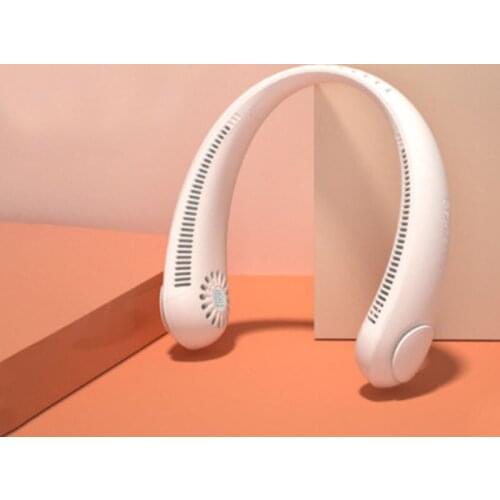 2021 New Mini Bladeless Fan Portable Neck Fan 2400mAh USB Rechargeable Fan Mute Sports Fans For Home Outdoor