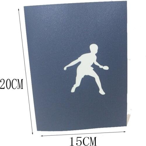 3D Handmade Table-Tennis Table Tennis Bat Paper Invitation Greeting Cards PostCard Business Festival Gift Sports Fans Souvenir